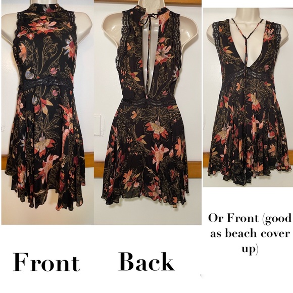 Free People Floral “She Moves” High Neck Slip Dress (xs) - Picture 11 of 16
